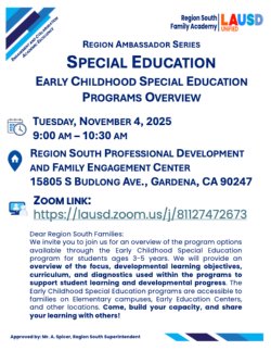 Early Childhood Special Education Programs Overview Flyer