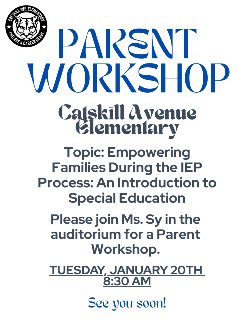 IEP Parent Workshop Flyer